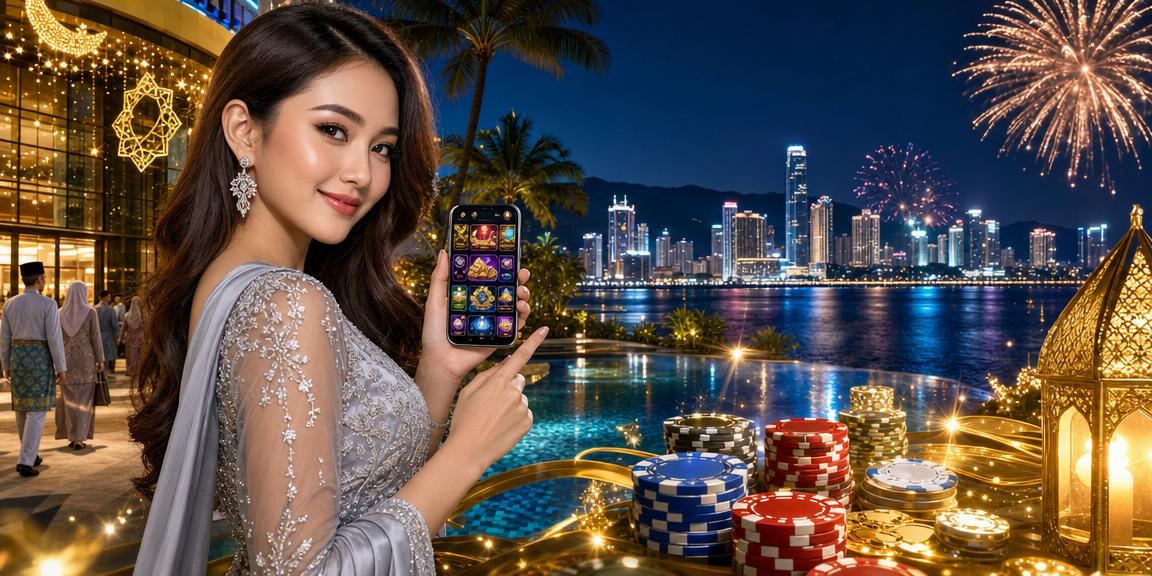 Suasana permainan perayaan Hari Raya di Pulau Pinang Malaysia